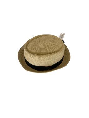 Epoch Hats Beige Straw Boater Hat With Black Band